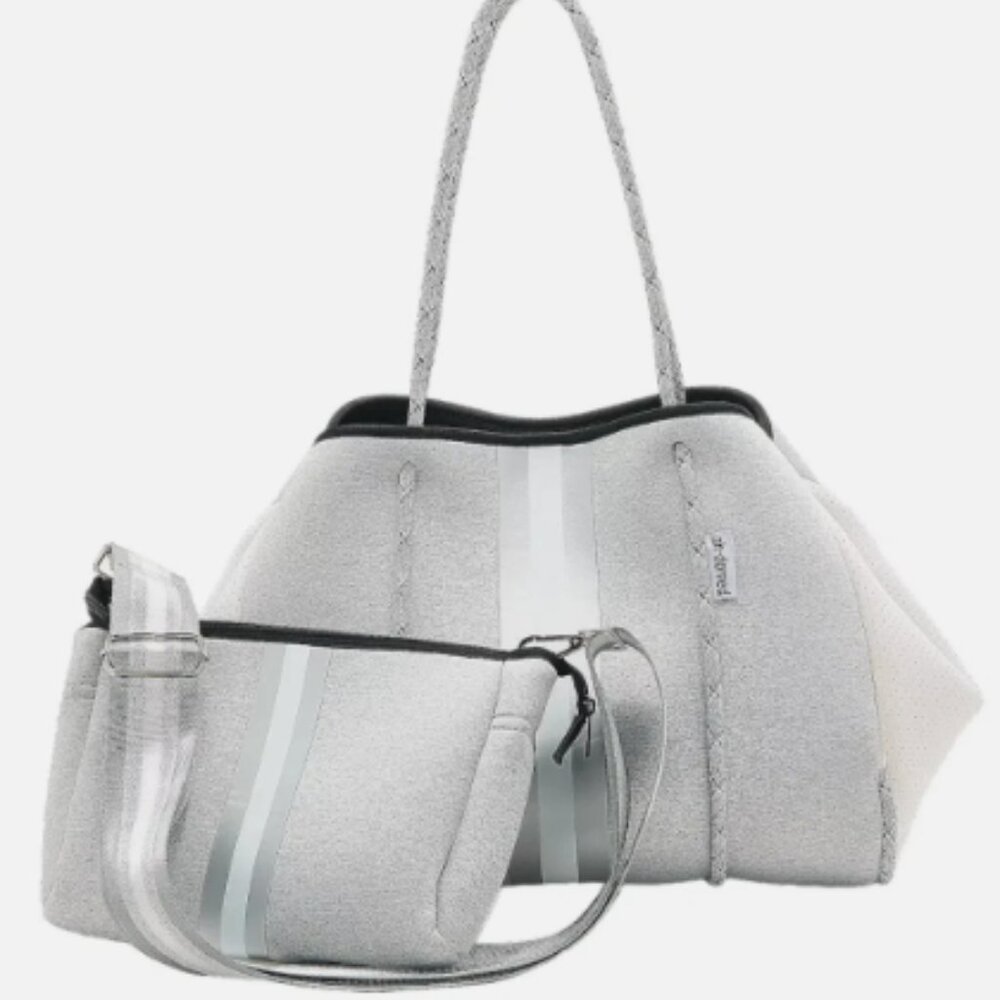 AHDORNED Neoprene Tote and Pouch with a removable Grey Strap